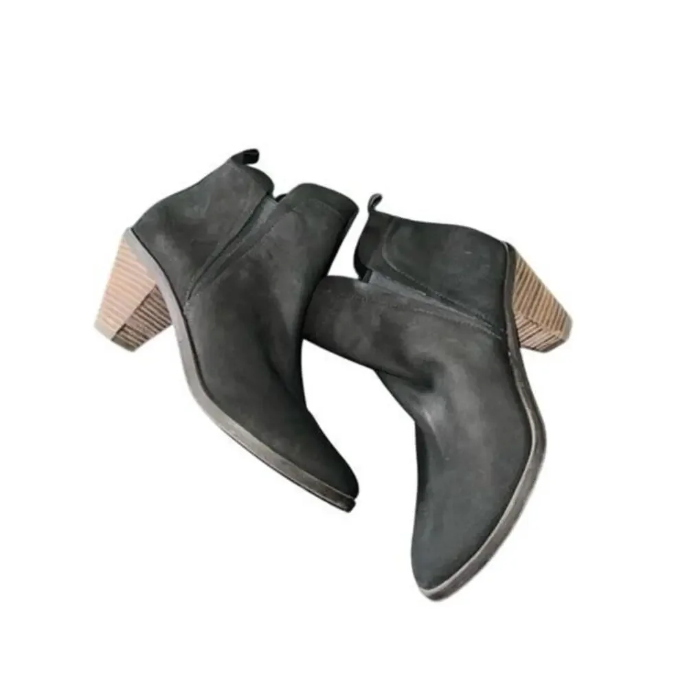NEW LUCKY BRAND BLACK 3” HEELED GENUINE LEATHER BOOTIES SZ 7